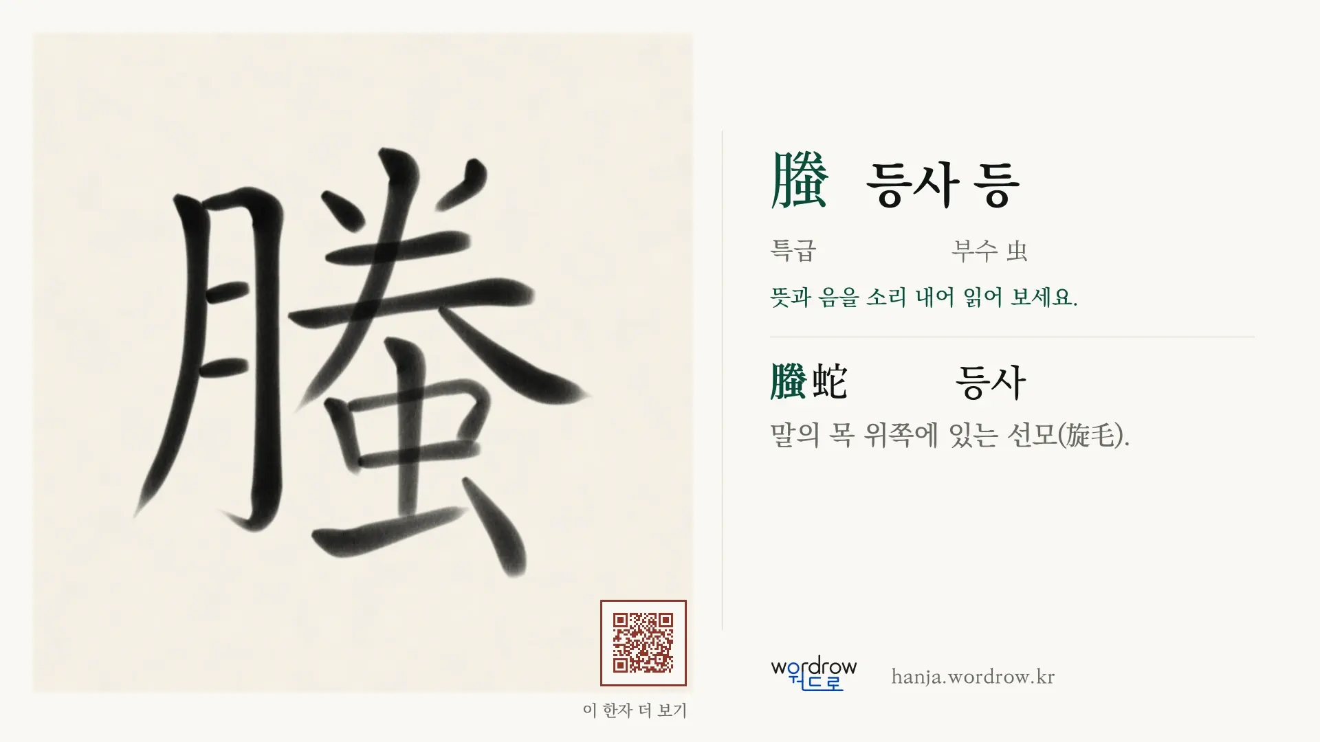螣 등사 등 붓글씨 영상 미리보기