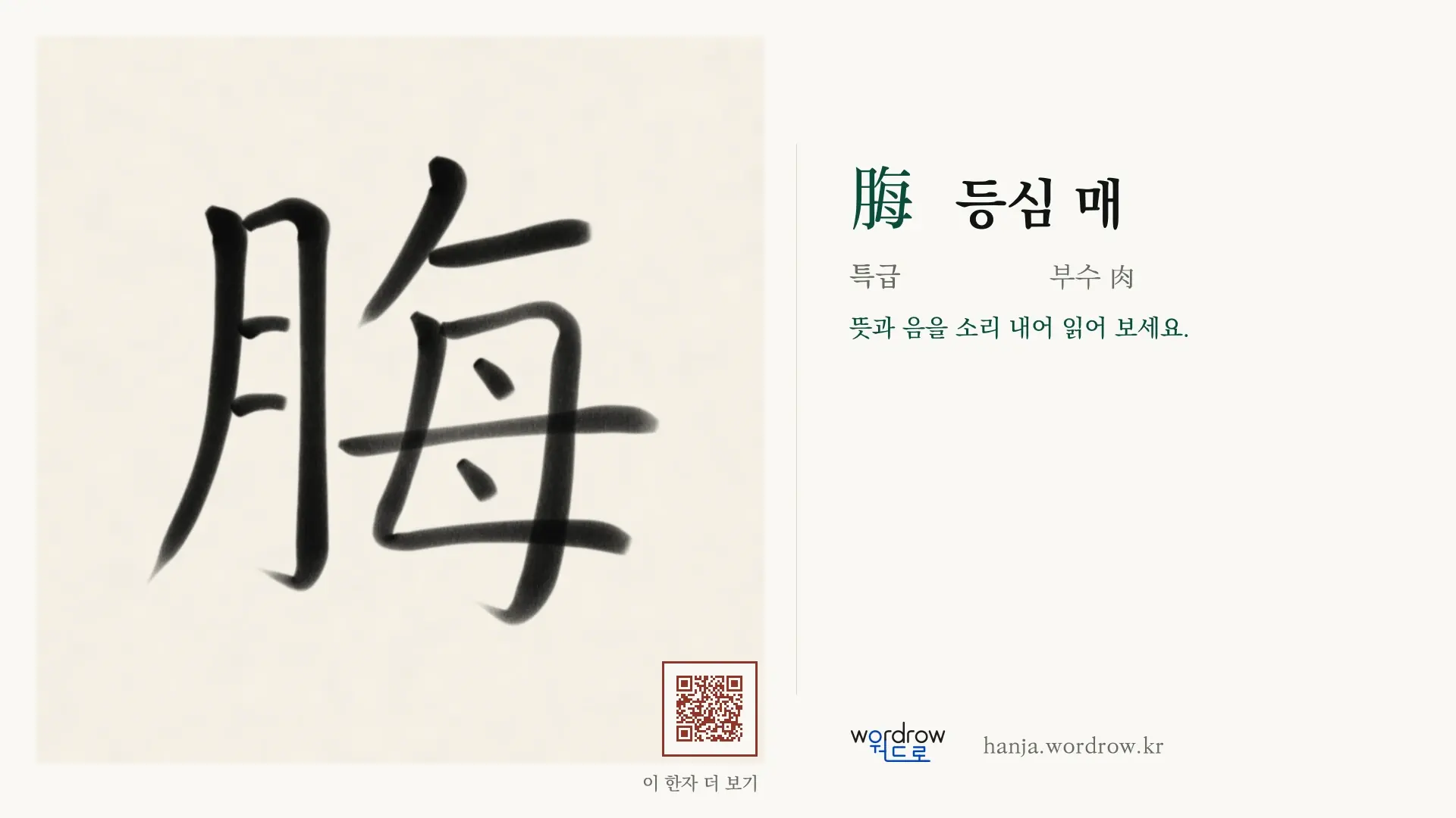脢 등심 매 붓글씨 영상 미리보기