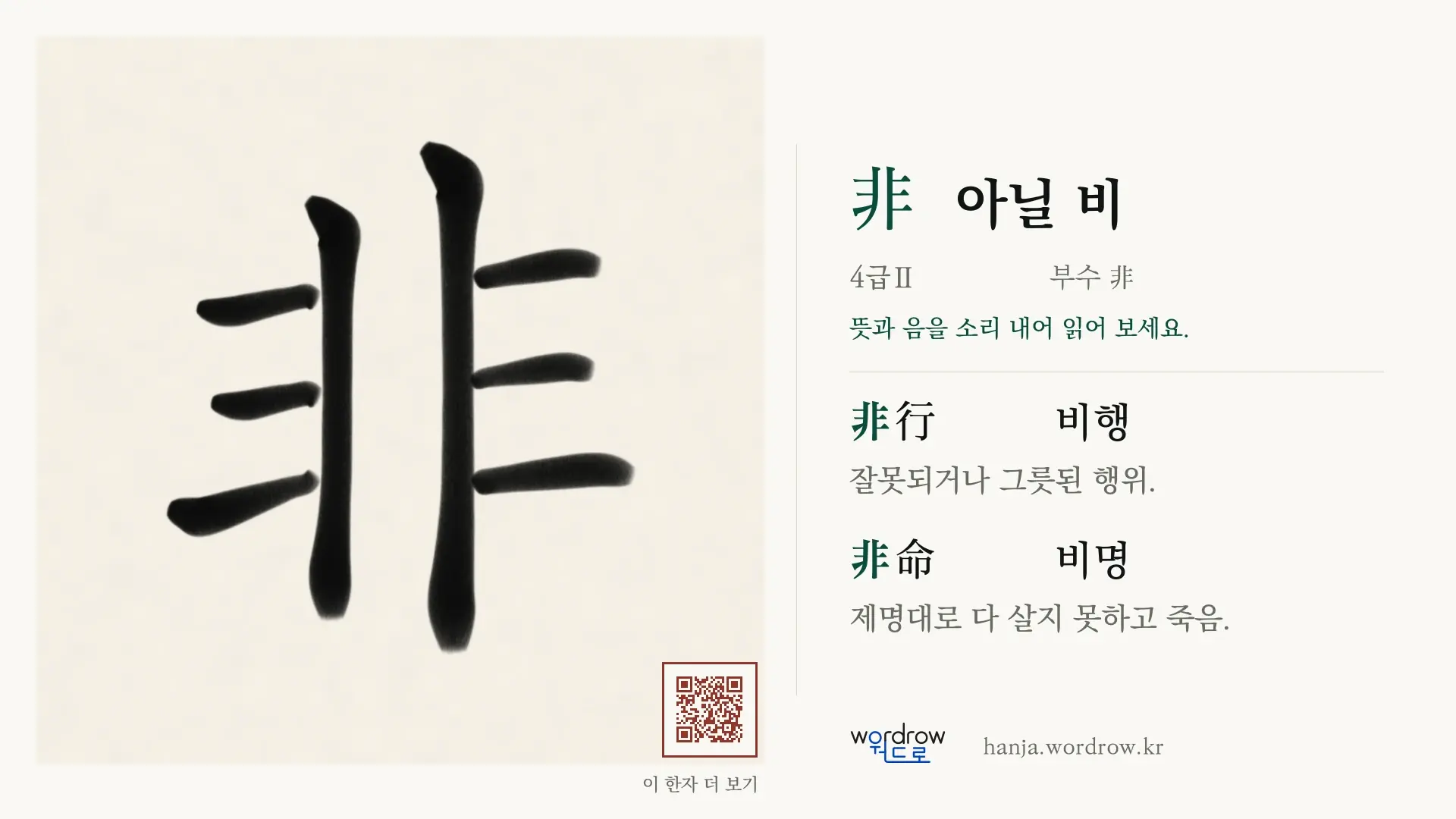 非 아닐 비 붓글씨 영상 미리보기