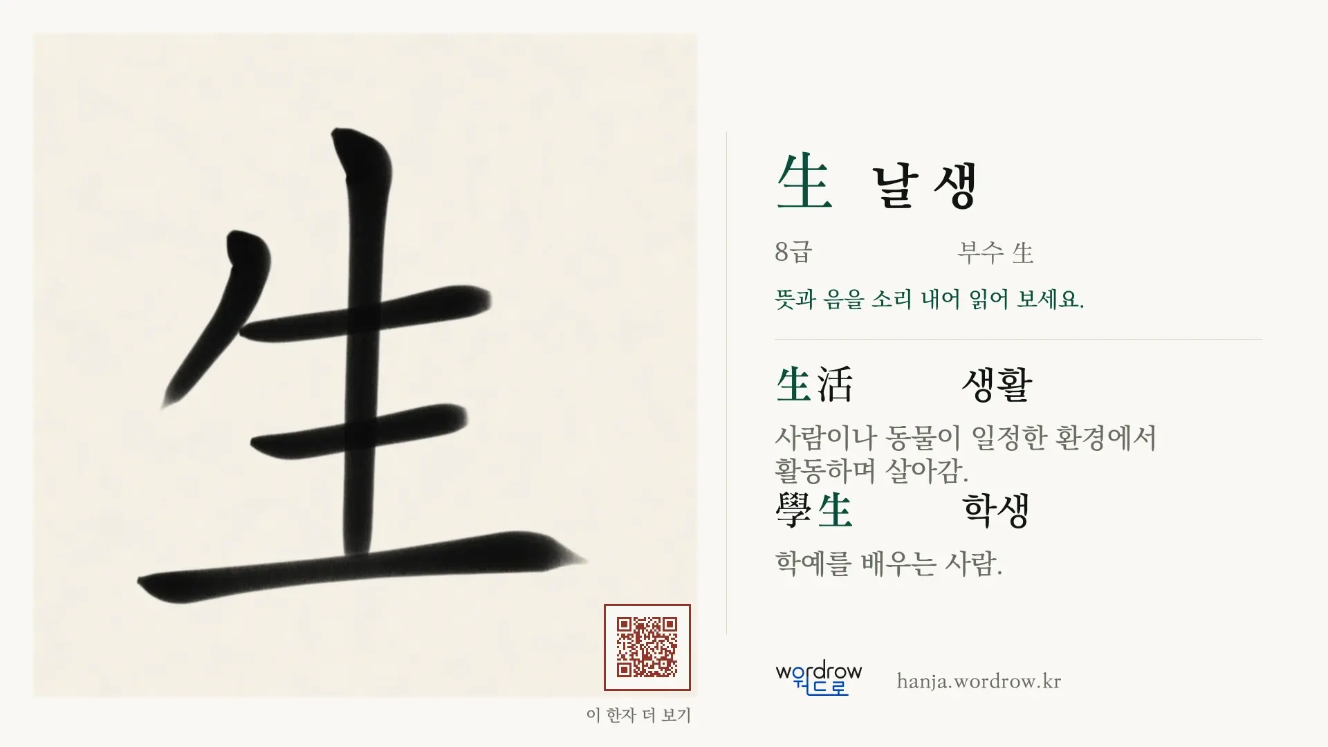 生 날 생 붓글씨 영상 미리보기