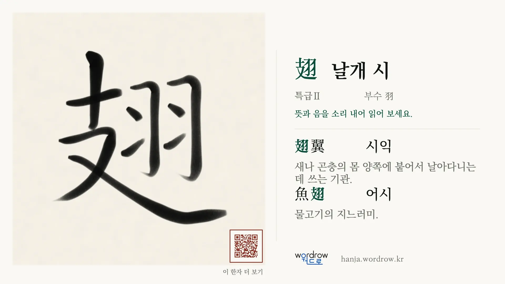 翅 날개 시 붓글씨 영상 미리보기