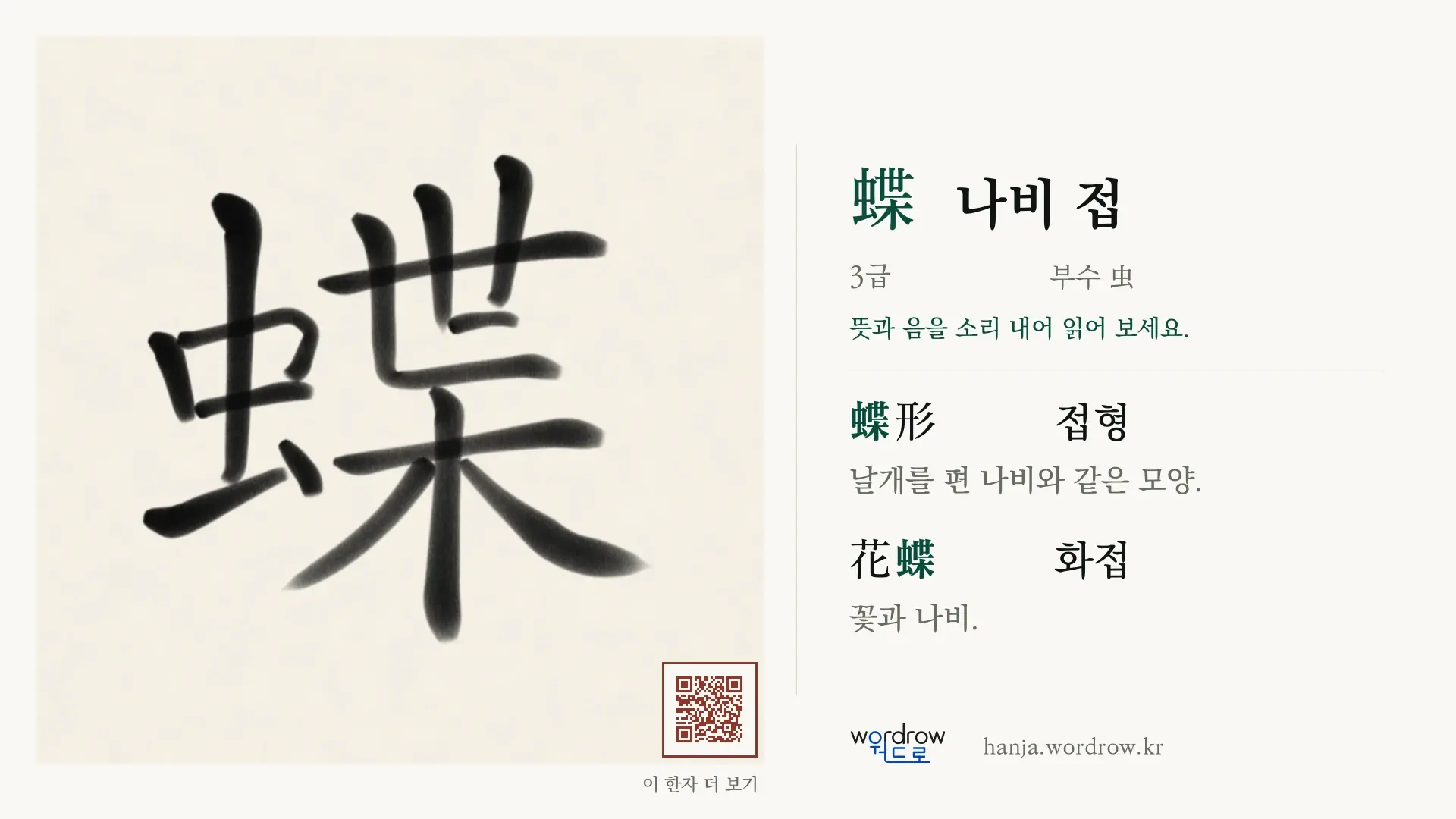 蝶 나비 접 붓글씨 영상 미리보기