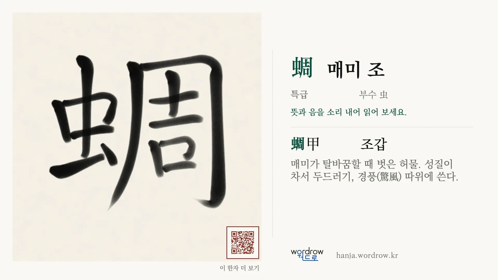 蜩 매미 조 붓글씨 영상 미리보기