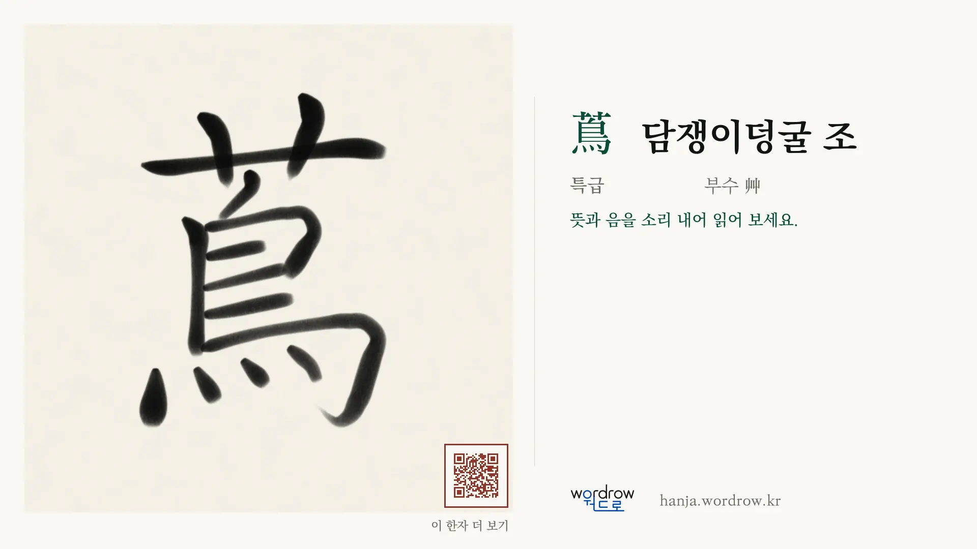 蔦 담쟁이덩굴 조 붓글씨 영상 미리보기