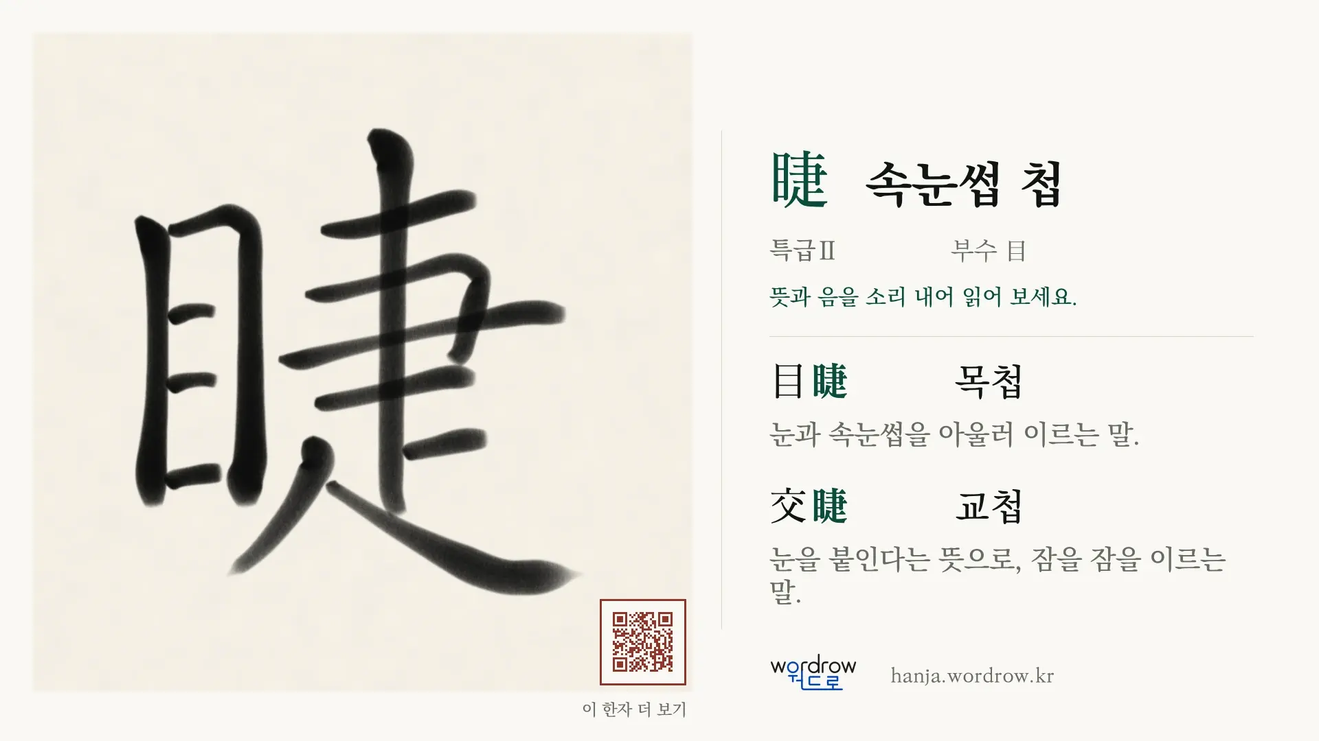 睫 속눈썹 첩 붓글씨 영상 미리보기