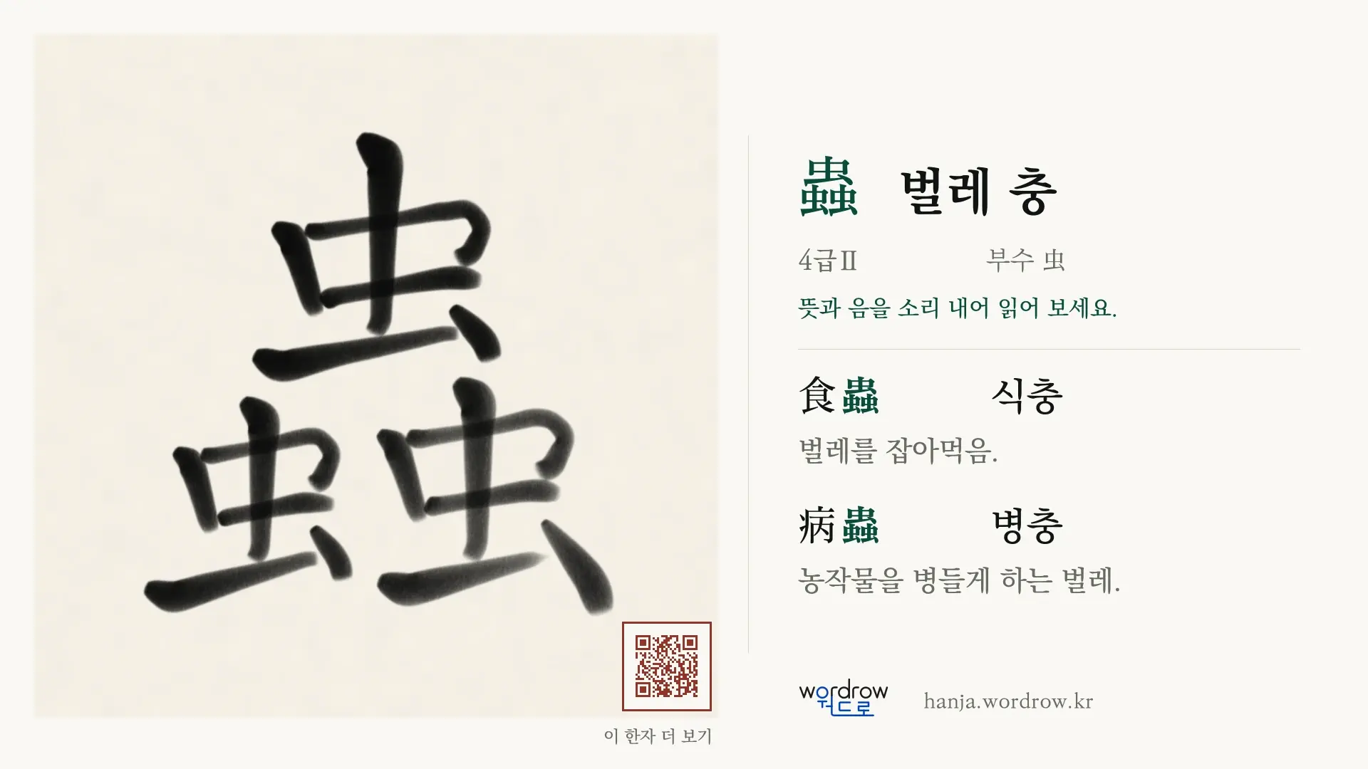 蟲 벌레 충 붓글씨 영상 미리보기