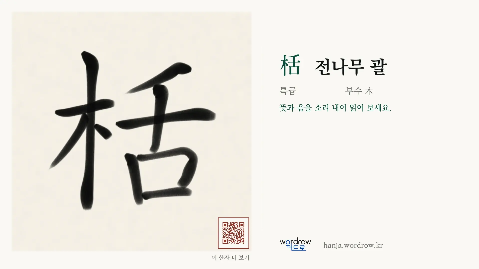 栝 전나무 괄 붓글씨 영상 미리보기