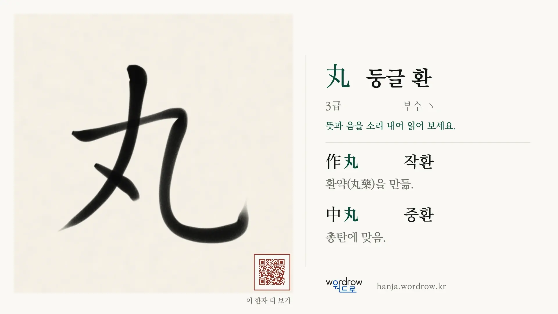 丸 둥글 환 붓글씨 영상 미리보기
