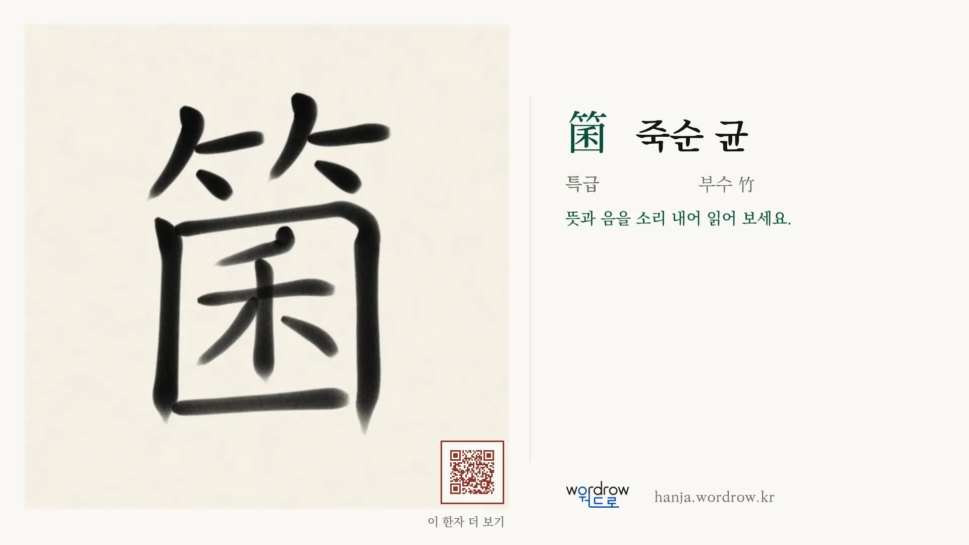 箘 죽순 균 붓글씨 영상 미리보기
