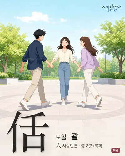 佸 (모일 괄) - 특급 썸네일