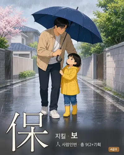 保 (지킬 보) - 4급Ⅱ 썸네일