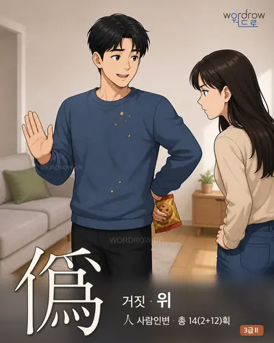 僞 (거짓 위) - 3급Ⅱ 썸네일