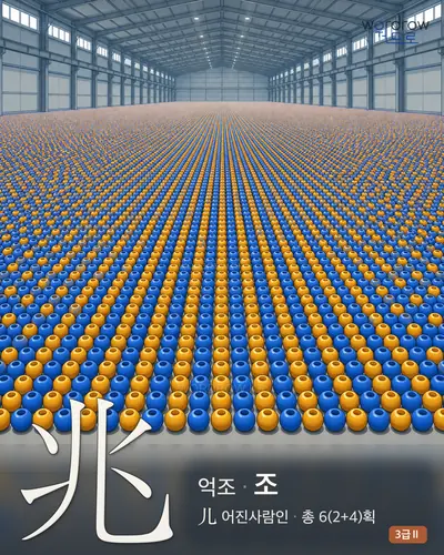 兆 (억조 조) - 3급Ⅱ 한자 일러스트 카드