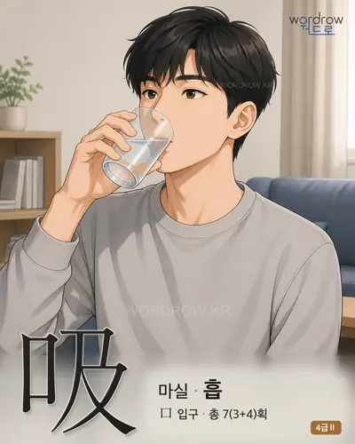 吸 (마실 흡) - 4급Ⅱ 썸네일