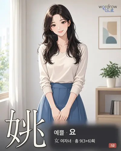 姚 (예쁠 요) - 2급 썸네일