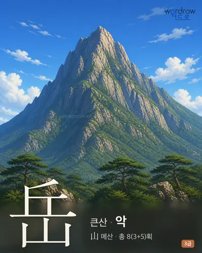 岳 (큰산 악) - 3급 썸네일