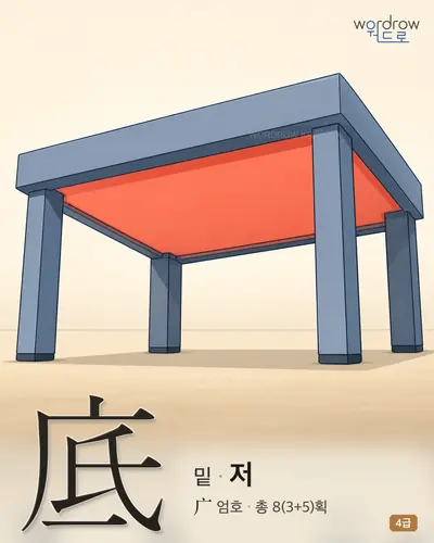 底 (밑 저) - 4급 썸네일