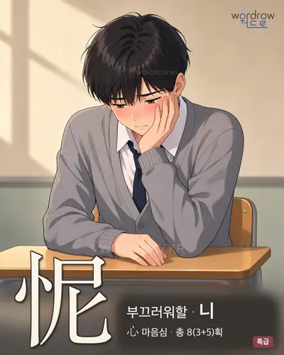 怩 (부끄러워할 니) - 특급 썸네일