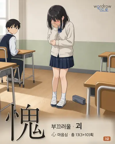 愧 (부끄러울 괴) - 3급 썸네일