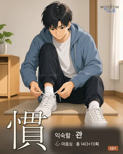 慣 (익숙할 관) - 3급Ⅱ 썸네일