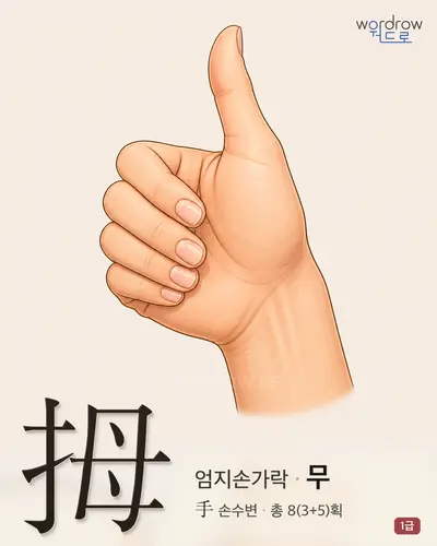 拇 (엄지손가락 무) - 1급 썸네일