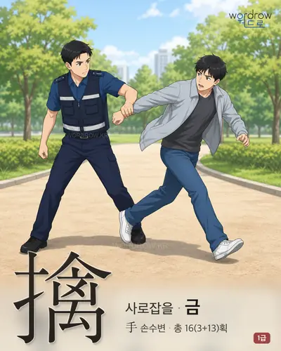 擒 (사로잡을 금) - 1급 썸네일