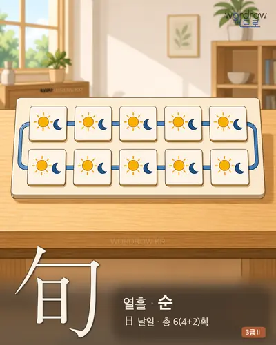 旬 (열흘 순) - 3급Ⅱ 한자 일러스트 카드