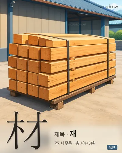材 (재목 재) - 5급Ⅱ 썸네일