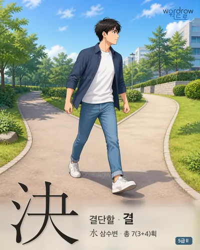 決 (결단할 결) - 5급Ⅱ 썸네일