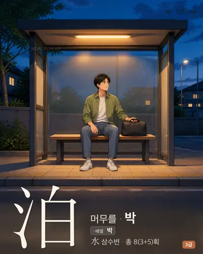 泊 머무를