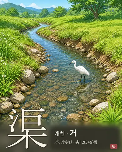 渠 (개천 거) - 1급 썸네일