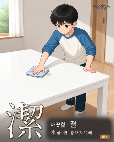 潔 (깨끗할 결) - 4급Ⅱ 썸네일