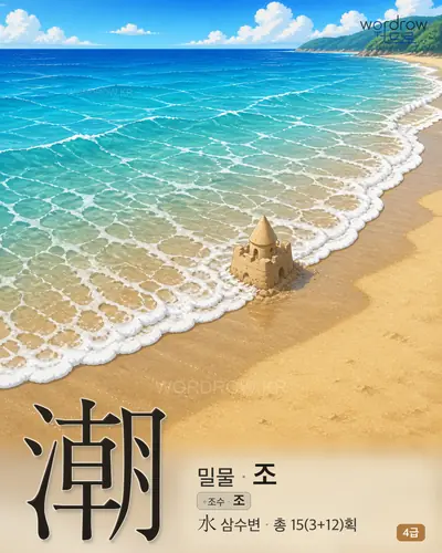 潮 (밀물 조) - 4급 썸네일