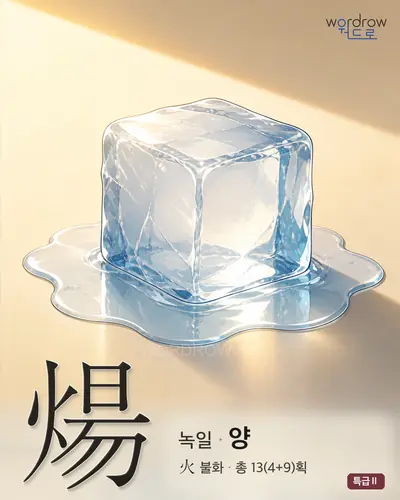 煬 (녹일 양) - 특급Ⅱ 한자 일러스트 카드