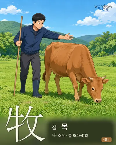 牧 (칠[養] 목) - 4급Ⅱ 썸네일