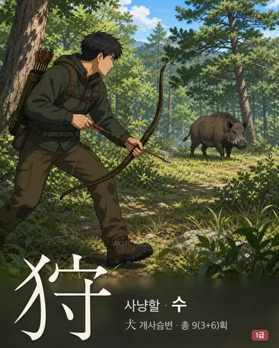 狩 연상 그림