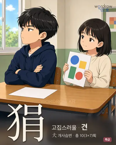 狷 (고집스러울 견) - 특급 썸네일