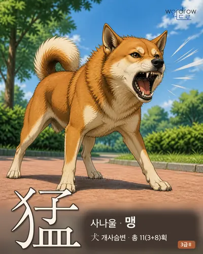 猛 (사나울 맹) - 3급Ⅱ 썸네일