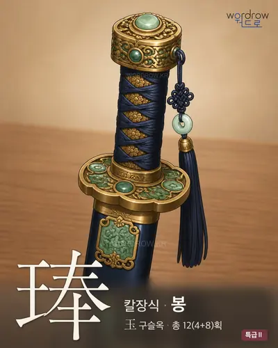 琫 (칼장식 봉) - 특급Ⅱ 한자 일러스트 카드