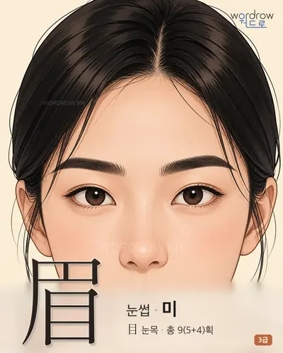 眉 (눈썹 미) - 3급 썸네일