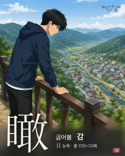 瞰 (굽어볼 감) - 1급 썸네일