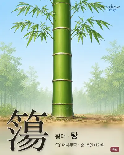 簜 (왕대 탕) - 특급 한자 일러스트 카드