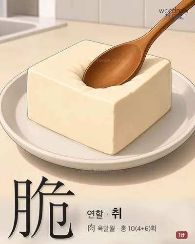 脆 (연할 취) - 1급 한자 일러스트 카드