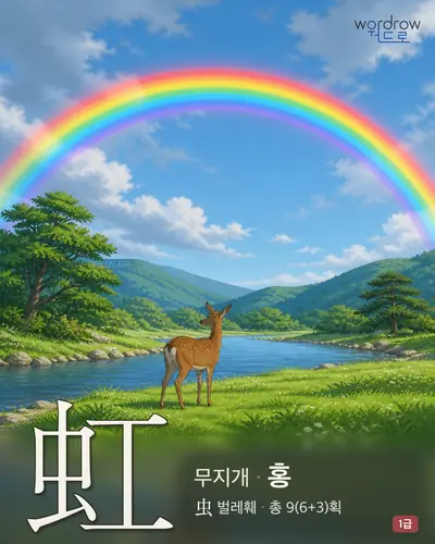 虹 (무지개 홍) - 1급 썸네일