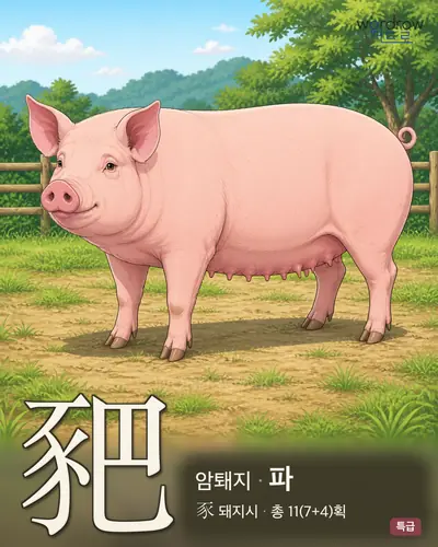豝 연상 그림