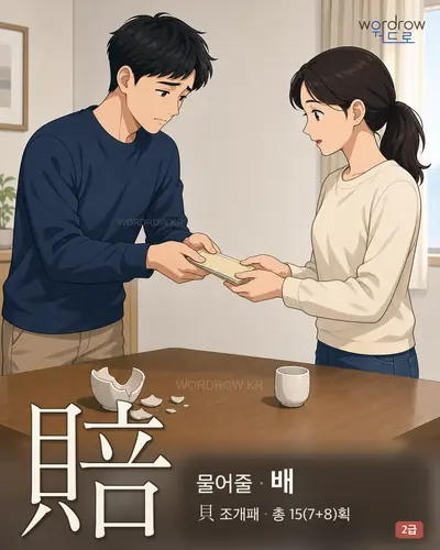 賠 (물어줄 배) - 2급 썸네일