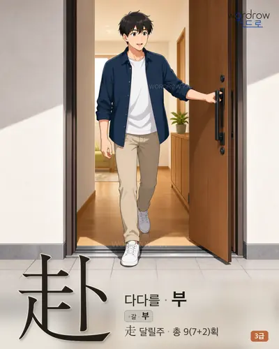 赴 (다다를[趨而至] 부) - 3급 썸네일