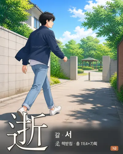 逝 (갈[往] 서) - 3급 썸네일