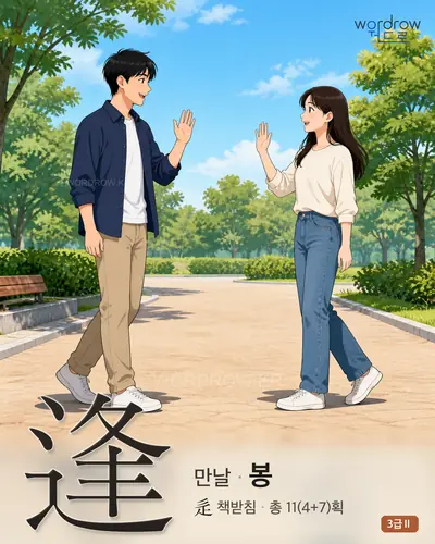 逢 (만날 봉) - 3급Ⅱ 썸네일