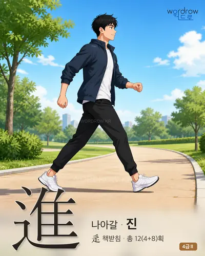 進 (나아갈 진) - 4급Ⅱ 썸네일